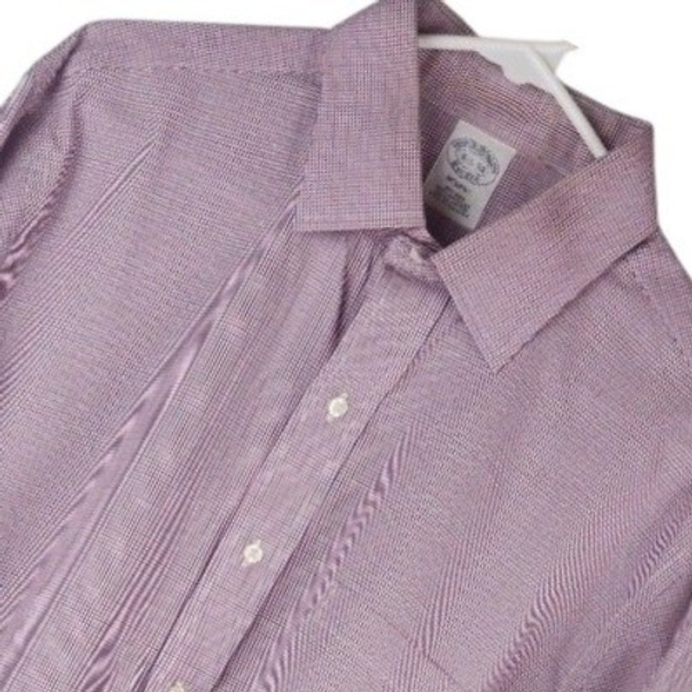 Brooks Brothers Regent 16.5 34 Non Iron Supima Cotton Gingham Dress Shirt Mens